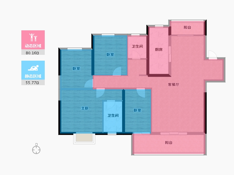 山东省-泰安市-泰安新泰吾悦广场·吾悦华府-122.40-户型库-动静分区