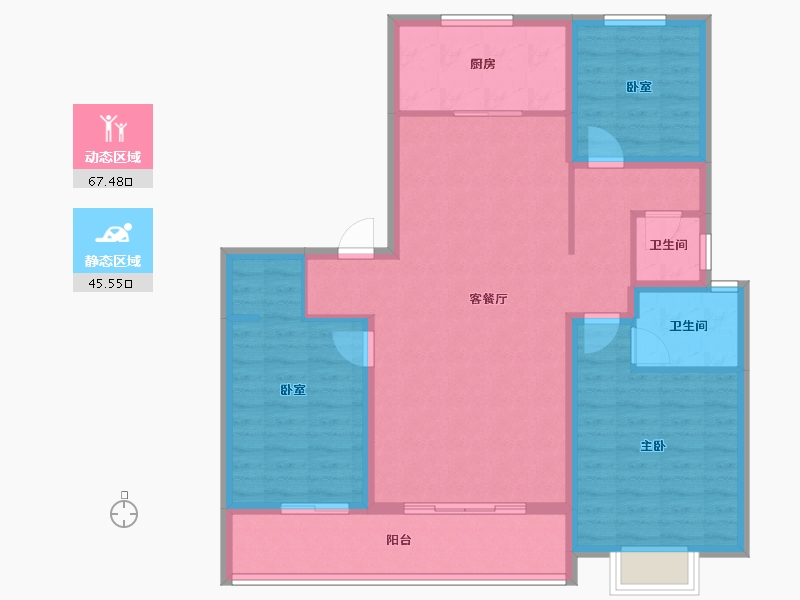 山东省-泰安市-开元盛世·福园-101.61-户型库-动静分区