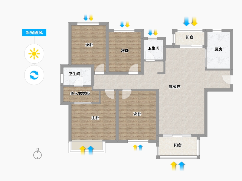 河南省-焦作市-春城·星河湾-109.24-户型库-采光通风