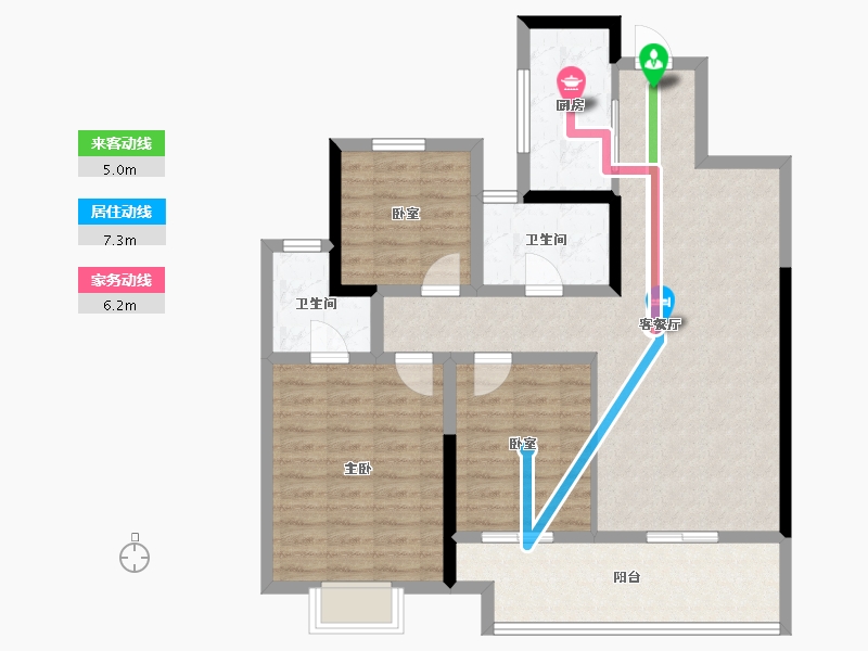 山东省-泰安市-泰安新泰吾悦广场·吾悦华府-95.21-户型库-动静线