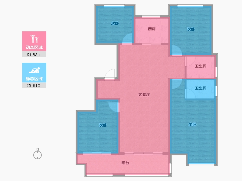 山东省-枣庄市-汇众·锦樾府-105.60-户型库-动静分区