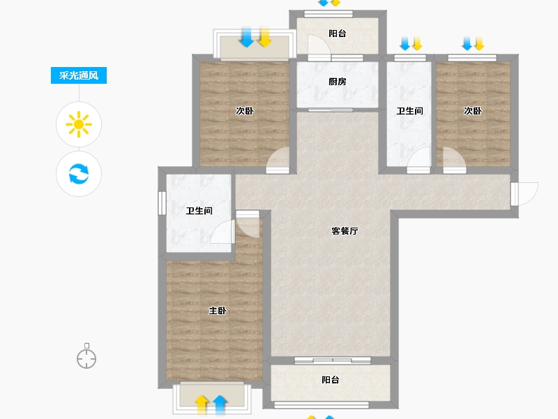 河南省-许昌市-千玺楽苑-95.74-户型库-采光通风