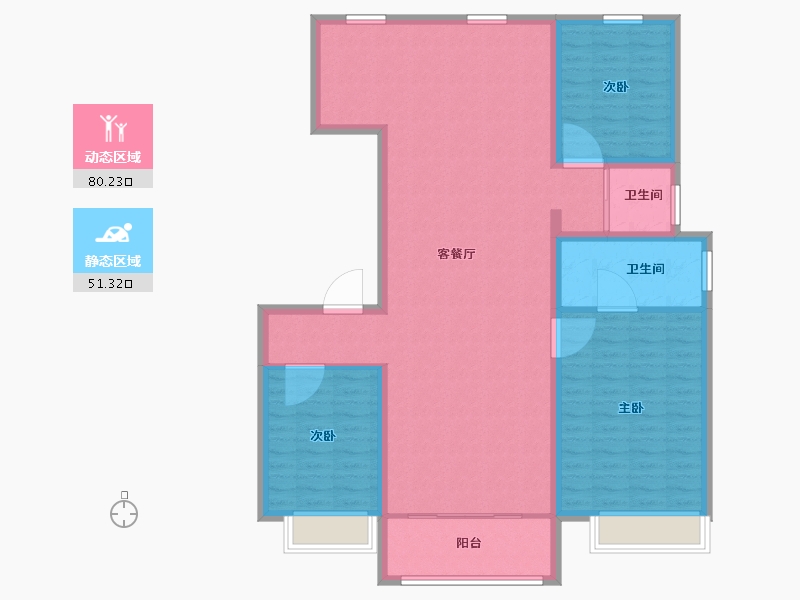 河北省-秦皇岛市-碧桂园玫瑰庄园-120.01-户型库-动静分区