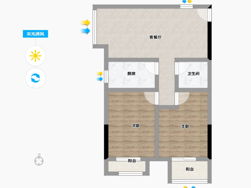 河南省-郑州市-建业半英里-62.40-户型库-采光通风