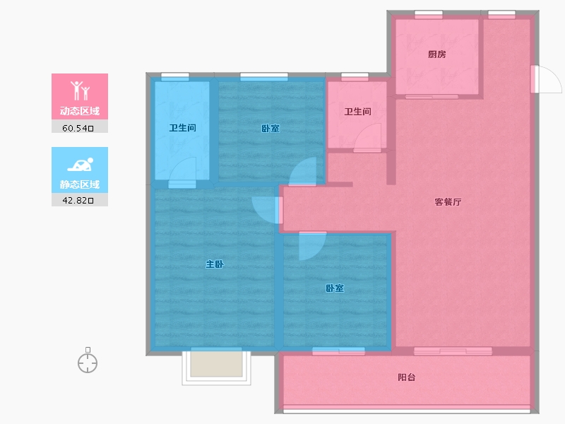 山东省-泰安市-开元盛世·福园-92.80-户型库-动静分区