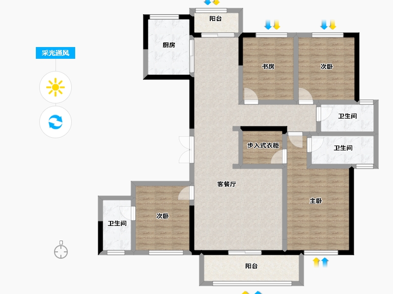 河南省-郑州市-永威上和府-133.89-户型库-采光通风