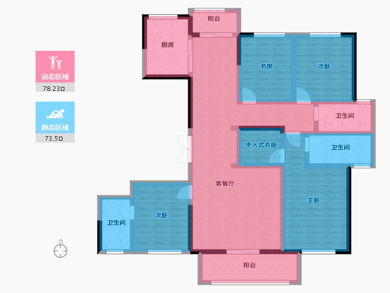 河南省-郑州市-永威上和府-133.89-户型库-动静分区