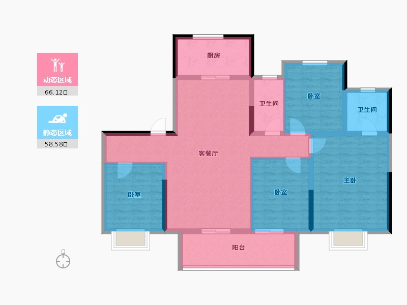 山东省-泰安市-泰安新泰吾悦广场·吾悦华府-112.00-户型库-动静分区