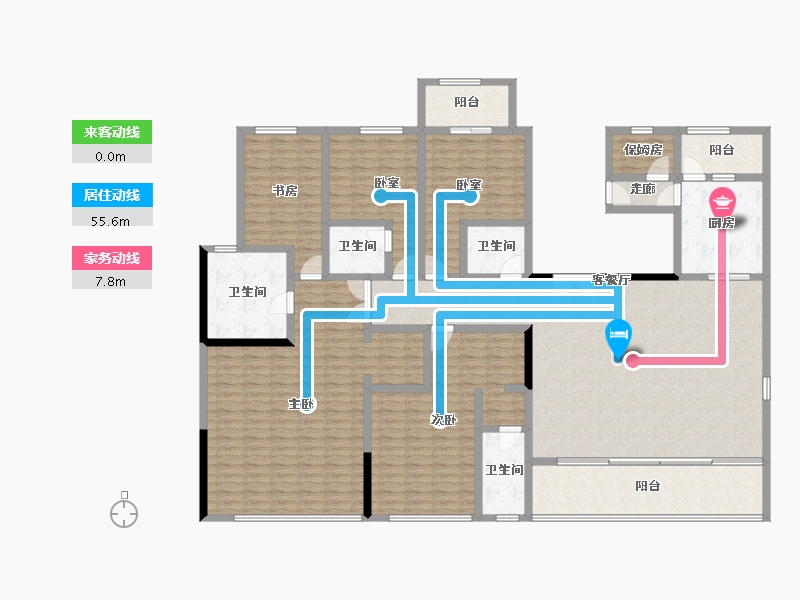 河南省-郑州市-中建柒號院-226.77-户型库-动静线