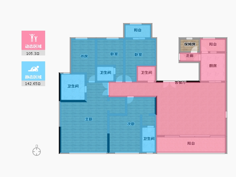 河南省-郑州市-中建柒號院-226.77-户型库-动静分区