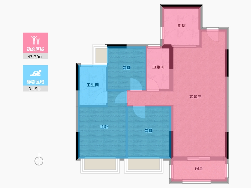 广东省-清远市-清远市敏捷珺玥花园-77.00-户型库-动静分区