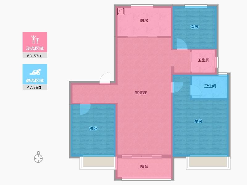 河北省-秦皇岛市-碧桂园玫瑰庄园-100.00-户型库-动静分区