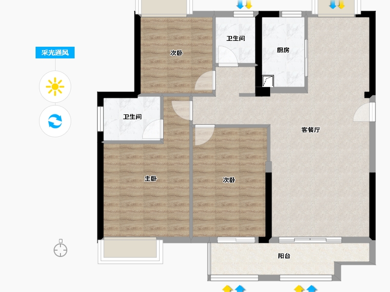 福建省-龙岩市-龙地东尚湾-94.54-户型库-采光通风