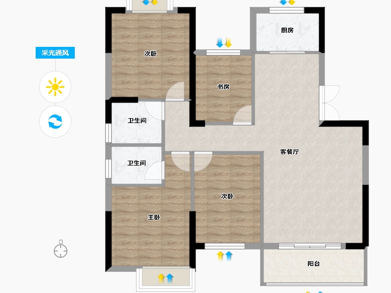 贵州省-安顺市-天瀑城-96.26-户型库-采光通风