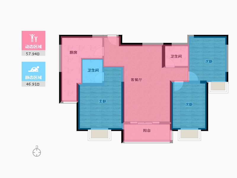 山东省-菏泽市-天正中央大街-93.60-户型库-动静分区