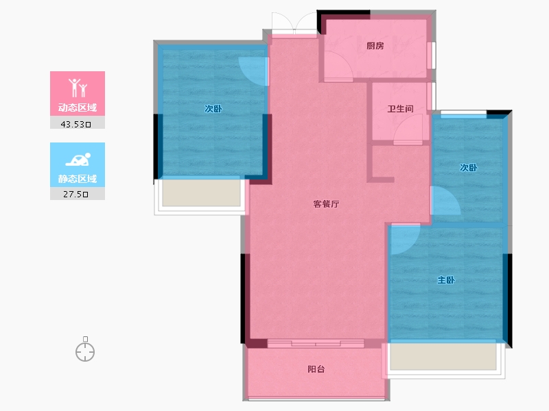 贵州省-安顺市-天瀑城-64.36-户型库-动静分区