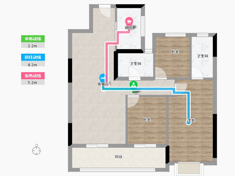 湖北省-武汉市-融创光谷壹号院-84.00-户型库-动静线