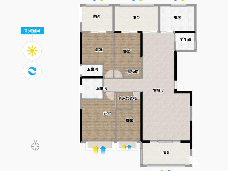 广东省-揭阳市-华美春天-187.01-户型库-采光通风