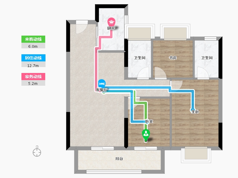 湖北省-武汉市-花山印象-78.64-户型库-动静线