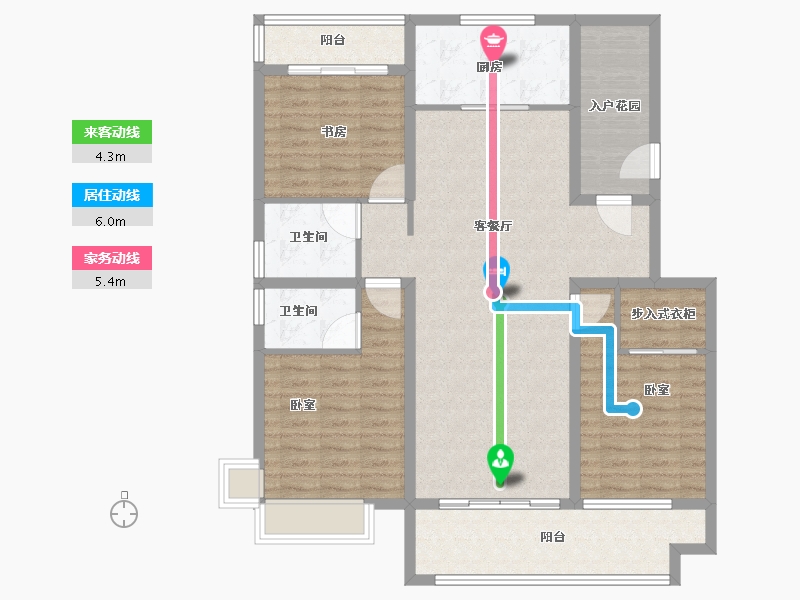 山东省-菏泽市-中央公馆·文庭雅苑-116.80-户型库-动静线