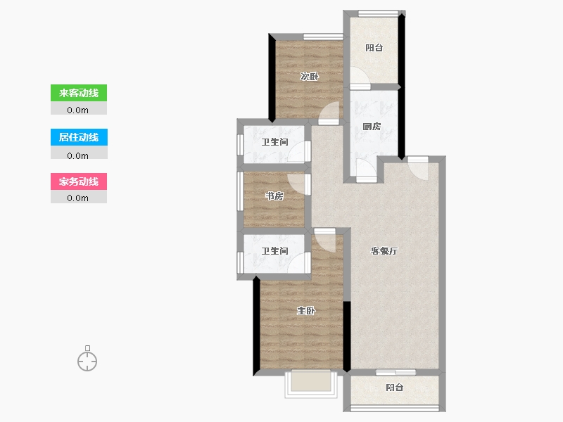 河北省-承德市-中冶兴隆新城·红石郡-77.61-户型库-动静线