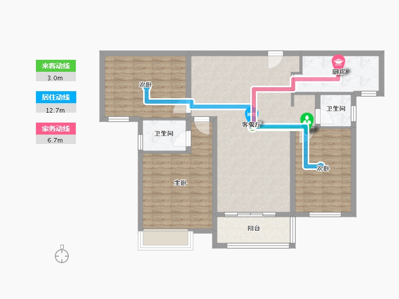 河南省-焦作市-春城·星河湾-94.61-户型库-动静线