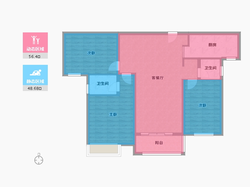 河南省-焦作市-春城·星河湾-94.61-户型库-动静分区