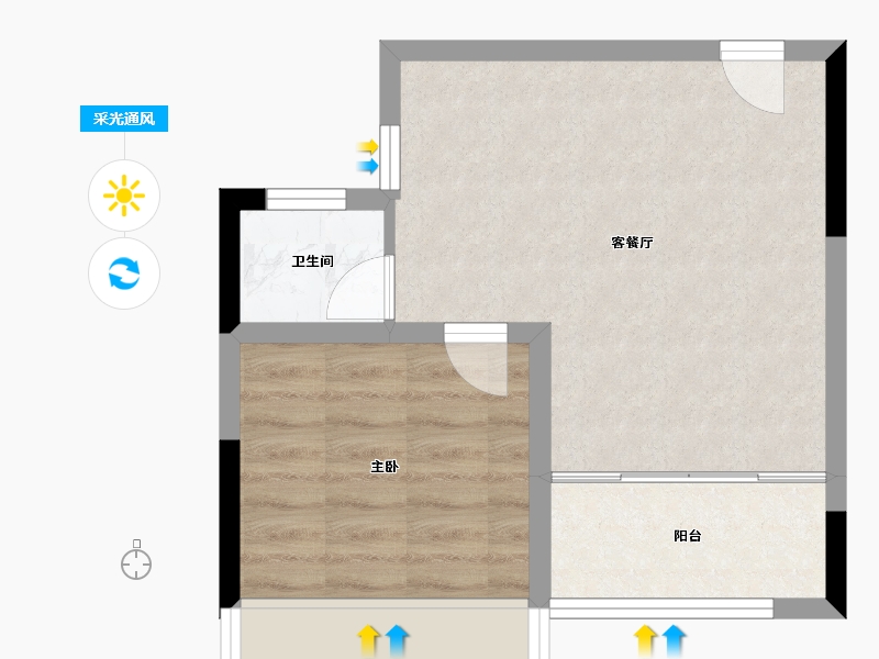 湖南省-常德市-经投星寓-40.00-户型库-采光通风