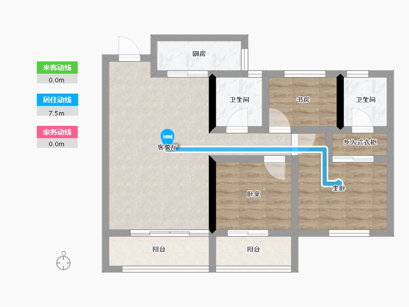 湖北省-恩施土家族苗族自治州-武汉城建中港城-64.84-户型库-动静线