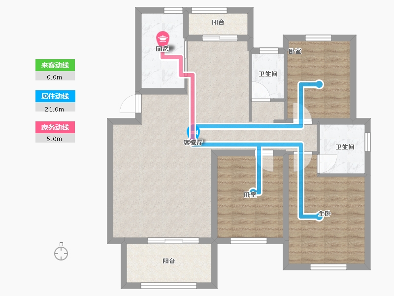 安徽省-宿州市-翔豪·新都-88.80-户型库-动静线