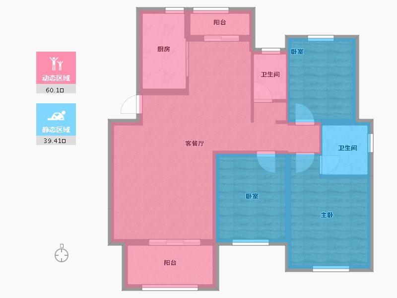 安徽省-宿州市-翔豪·新都-88.80-户型库-动静分区