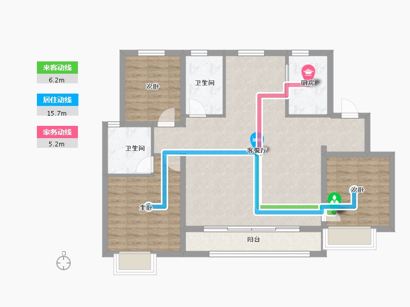 天津-天津市-融创观澜壹號-96.31-户型库-动静线