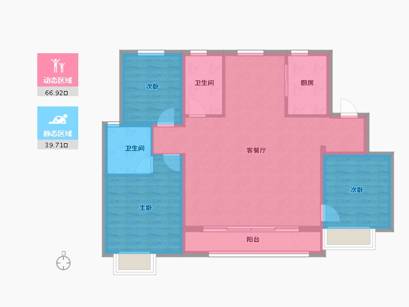 天津-天津市-融创观澜壹號-96.31-户型库-动静分区