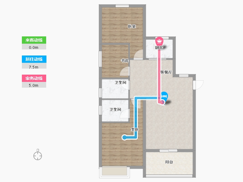 安徽省-宿州市-翔豪·新都-94.40-户型库-动静线