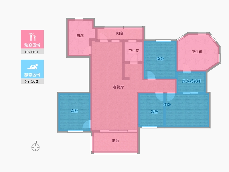 河北省-承德市-中冶兴隆新城·红石郡-122.65-户型库-动静分区