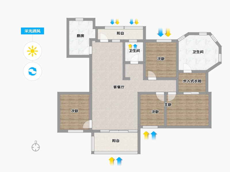 河北省-承德市-中冶兴隆新城·红石郡-122.65-户型库-采光通风