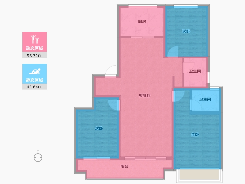 山东省-枣庄市-汇众·锦樾府-92.00-户型库-动静分区