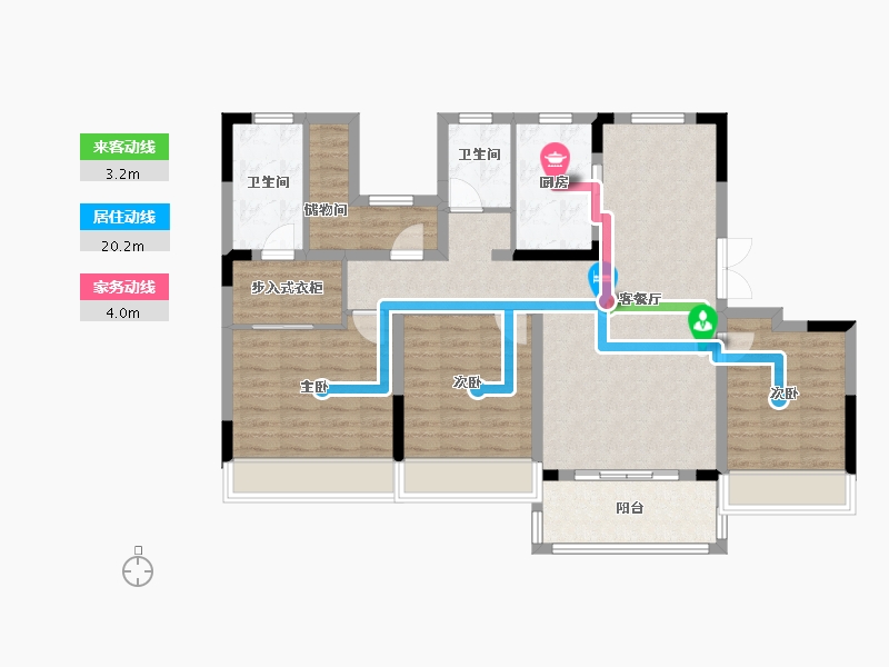 浙江省-湖州市-保利明玥风华-102.41-户型库-动静线