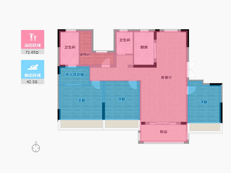 浙江省-湖州市-保利明玥风华-102.41-户型库-动静分区