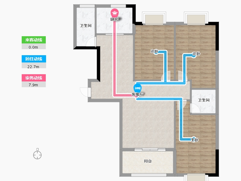 福建省-宁德市-华硕桐韵华庭-111.32-户型库-动静线