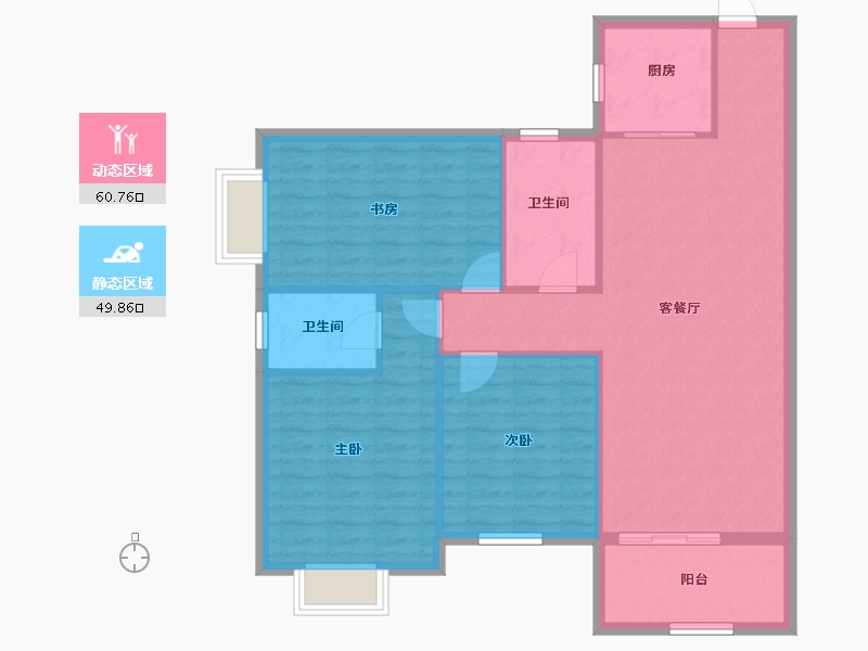 湖北省-孝感市-嘉国铭座-101.36-户型库-动静分区