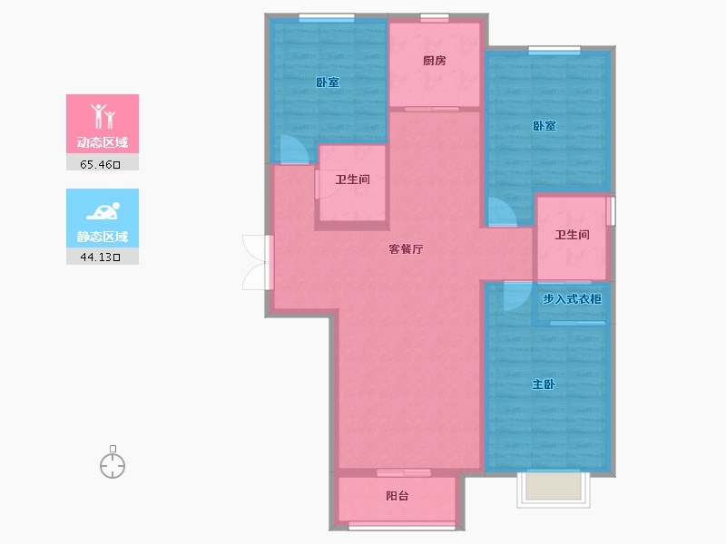 山西省-太原市-竞杰·常青藤-98.93-户型库-动静分区