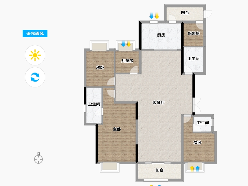 安徽省-芜湖市-安展蔚然家园-157.07-户型库-采光通风