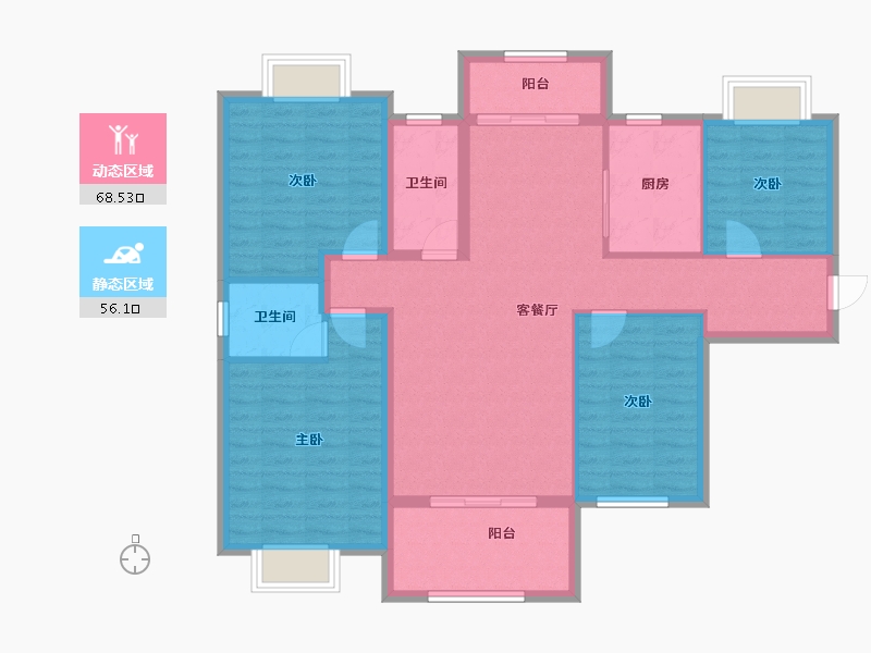 湖北省-孝感市-嘉国铭座-112.35-户型库-动静分区