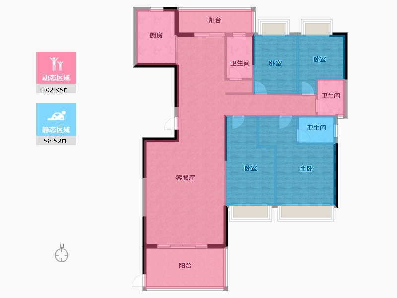 广东省-揭阳市-帝景城-148.13-户型库-动静分区