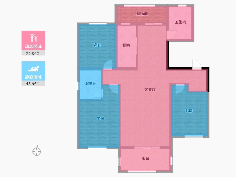 辽宁省-盘锦市-总部生态城·泰郡三期-115.41-户型库-动静分区