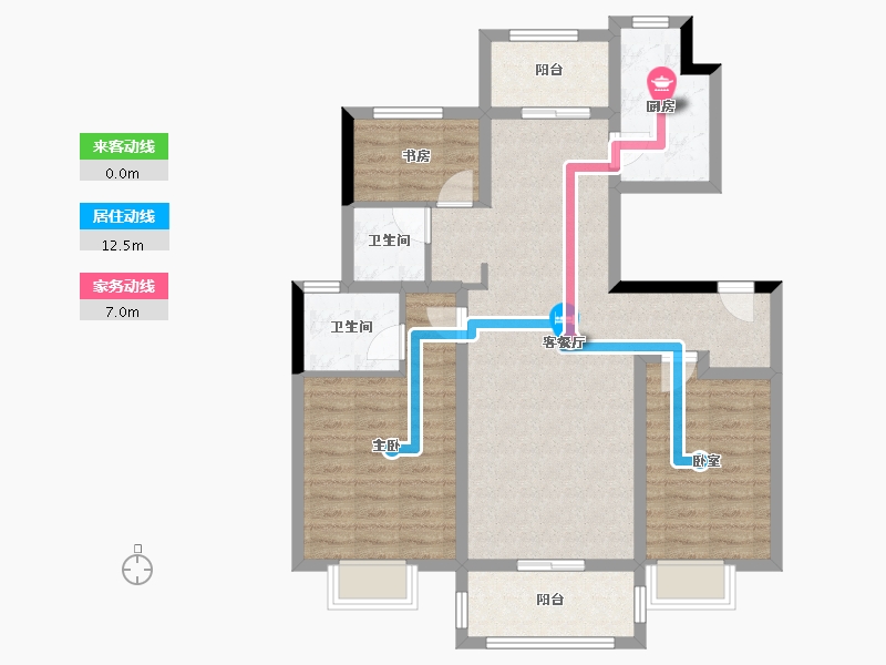 浙江省-嘉兴市-紫金华庭-92.93-户型库-动静线