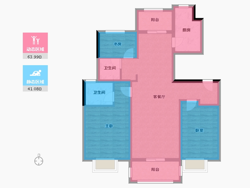 浙江省-嘉兴市-紫金华庭-92.93-户型库-动静分区