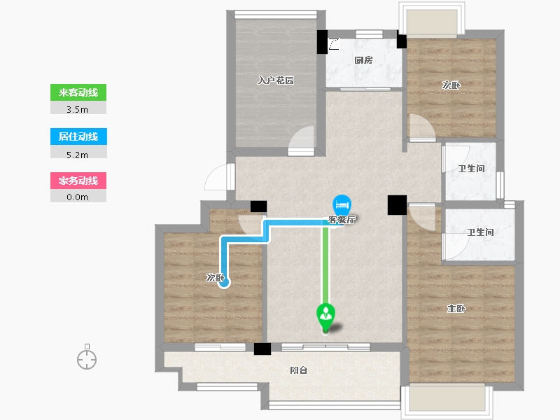 福建省-龙岩市-汀州红府天湖玺-90.45-户型库-动静线