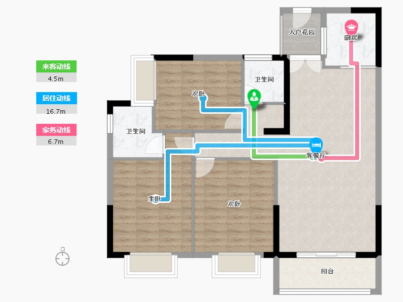 贵州省-安顺市-天瀑城-95.33-户型库-动静线